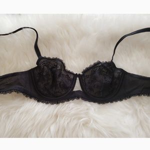Victoria's Secret Black Lace Bra Very Sexy Balconet Unlined Bra 34B